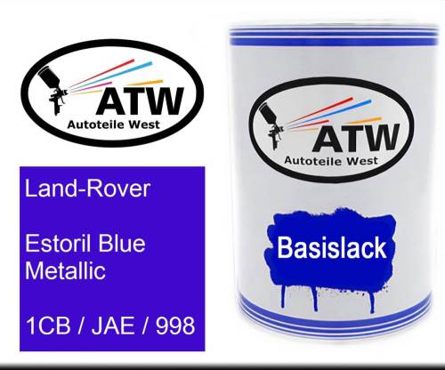 Land-Rover, Estoril Blue Metallic, 1CB / JAE / 998: 500ml Lackdose, von ATW Autoteile West.